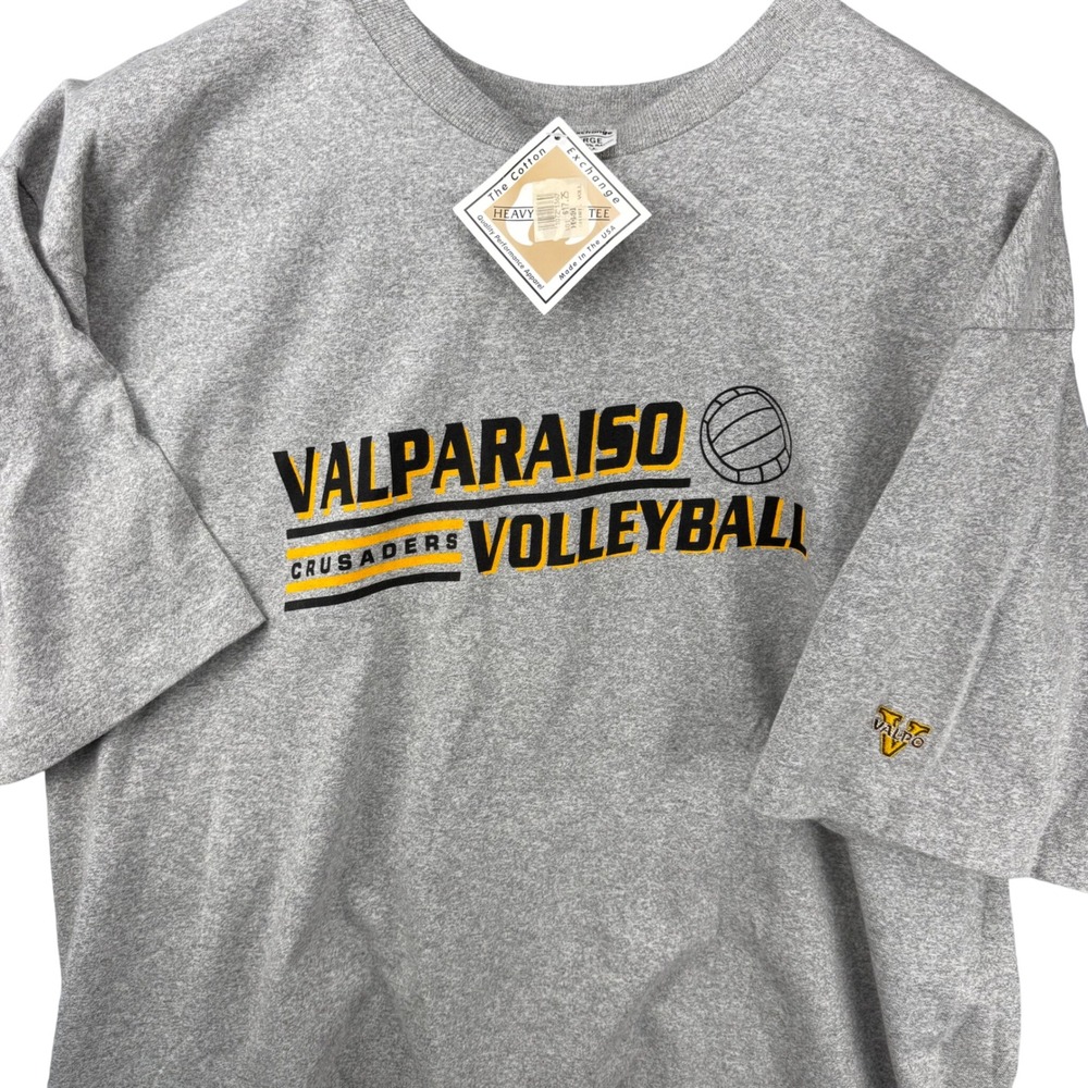 Vintage Valparaiso Crusaders Volleyball T-Shirt XXL Gray The Cotton Exchange NWT